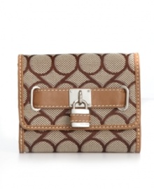Although detailed with a classic 9 signature print, this Nine West style is a definite 10. Small enough to fit it any handbag, this indexer wallet easily stores all your cards and cash. Although detailed with a classic 9 signature print, this Nine West style is a definite 10. Small enough to fit it any handbag, this indexer wallet easily stores all your cards and cash.