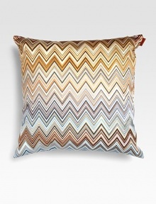 A stunning touch for any room, any home, any time in an intricate array of muted neutral chevrons. 16 squareCottonDry cleanMade in Italy A stunning touch for any room, any home, any time in an intricate array of muted neutral chevrons. 16 squareCottonDry cleanMade in Italy