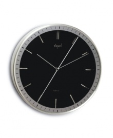 Meant to be seen, not heard, this Opal Clocks wall clock combines a shiny black dial and smooth, soundless movement in sleek, brushed aluminum. With a double-sided second hand and numberless design. Meant to be seen, not heard, this Opal Clocks wall clock combines a shiny black dial and smooth, soundless movement in sleek, brushed aluminum. With a double-sided second hand and numberless design.