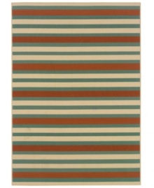 Classic stripes give your living space a chic and sporty look -- whether it's indoors or out! Made from soft and durable polypropylene, this indoor/outdoor area rug from Sphinx is tough, weather-resistant and easy to clean. Classic stripes give your living space a chic and sporty look -- whether it's indoors or out! Made from soft and durable polypropylene, this indoor/outdoor area rug from Sphinx is tough, weather-resistant and easy to clean.