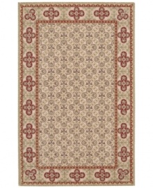 Add texture to any space with this magnificent hand-woven area rug. In muted gold, with deep red accents, the Country Heritage rug makes every room more comfortable with a luxuriously soft all-wool construction. Add texture to any space with this magnificent hand-woven area rug. In muted gold, with deep red accents, the Country Heritage rug makes every room more comfortable with a luxuriously soft all-wool construction.