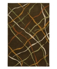 Composed with cool colors and markedly crisp designs, this abstract rug livens up any interior space. Super-soft, premium-quality wool is hand-carved for added depth and texture. Presenting deep hues of green, orange and burnt red, this distinctive piece will catch the eye in every room. Composed with cool colors and markedly crisp designs, this abstract rug livens up any interior space. Super-soft, premium-quality wool is hand-carved for added depth and texture. Presenting deep hues of green, orange and burnt red, this distinctive piece will catch the eye in every room.