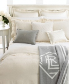 A new twist on tradition, this Lauren Ralph Lauren quilt features a textural lattice design on pure, 350-thread count cotton sateen. A new twist on tradition, this Lauren Ralph Lauren quilt features a textural lattice design on pure, 350-thread count cotton sateen.