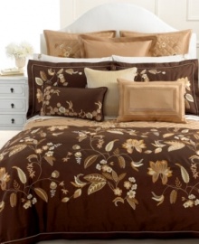 Delicate floral embroidery gives this Martha Stewart Collection a decidedly heritage charm. Finished with rope trim. (Clearance) Delicate floral embroidery gives this Martha Stewart Collection a decidedly heritage charm. Finished with rope trim. (Clearance)