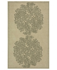 A duo of oversized vinery designs add graceful allure to this fashionable area rug. In soft sage-green purple, Momeni's Veranda rug makes an inviting space out of any room or outdoor living area. Mildew-resistant polypropylene is hand-hooked and UV-protected to prevent fading. A duo of oversized vinery designs add graceful allure to this fashionable area rug. In soft sage-green purple, Momeni's Veranda rug makes an inviting space out of any room or outdoor living area. Mildew-resistant polypropylene is hand-hooked and UV-protected to prevent fading.