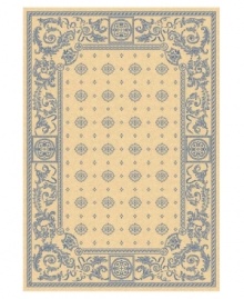 Borrowing from the beautiful tradition of courtyard styling in warm-weather locales, Safavieh's Courtyard collection has a distinctly Mediterranean feel. A special sisal weave allows for a superior clarity of detail, while enhanced polypropylene makes these rugs thankfully low-maintenance and durable. With a cornflower blue pattern, this cream-colored rug is chic, charming and classic all at once. (Clearance) Borrowing from the beautiful tradition of courtyard styling in warm-weather locales, Safavieh's Courtyard collection has a distinctly Mediterranean feel. A special sisal weave allows for a superior clarity of detail, while enhanced polypropylene makes these rugs thankfully low-maintenance and durable. With a cornflower blue pattern, this cream-colored rug is chic, charming and classic all at once. (Clearance)