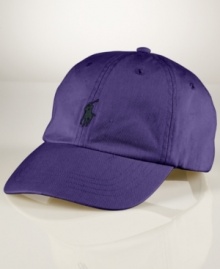 A classic baseball cap in durable cotton chino twill is embroidered with Ralph Lauren's signature pony for an iconic finish. A classic baseball cap in durable cotton chino twill is embroidered with Ralph Lauren's signature pony for an iconic finish.