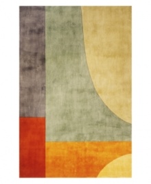 A majestic mix of luminous colors and abstract shapes creates a rug of modern, refined beauty. Like the best contemporary art, its color palette of bright red, orange, lavender, sage and earth tones makes an immediate visual impression. A majestic mix of luminous colors and abstract shapes creates a rug of modern, refined beauty. Like the best contemporary art, its color palette of bright red, orange, lavender, sage and earth tones makes an immediate visual impression.
