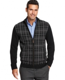 Stay on the right track to solid style with this versatile Tasso Ebla grid sweater that's perfect for layering. Stay on the right track to solid style with this versatile Tasso Ebla grid sweater that's perfect for layering.