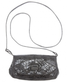 Petite and posh, this sweet silhouette from Kenneth Cole Reaction is dressed for an afternoon out of town or an evening in the city. Done up in an edgy croc-embossed pattern with sleek signature detailing, it's perfect for stashing phone, cards, cash and fave lip gloss. Petite and posh, this sweet silhouette from Kenneth Cole Reaction is dressed for an afternoon out of town or an evening in the city. Done up in an edgy croc-embossed pattern with sleek signature detailing, it's perfect for stashing phone, cards, cash and fave lip gloss.