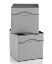 Good company for a cluttered closet. A set of two fabric cubbies totally transforms an unorganized or chaotic space, from your closet to laundry room & beyond. Perfect as drawers or open bins on their sides, these organizers are your solution for quick, easy storage. 1-year warranty. Good company for a cluttered closet. A set of two fabric cubbies totally transforms an unorganized or chaotic space, from your closet to laundry room & beyond. Perfect as drawers or open bins on their sides, these organizers are your solution for quick, easy storage. 1-year warranty.