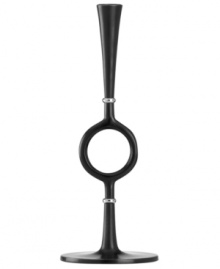 Definitely a highlight. This Design With Light candlestick from Dansk brings a little old-fashioned drama to your decor with its sleek modern design in dark aluminum. Definitely a highlight. This Design With Light candlestick from Dansk brings a little old-fashioned drama to your decor with its sleek modern design in dark aluminum.