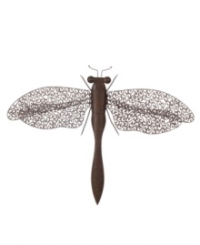 Larger than life, this giant dragonfly adds endless personality to nature-inspired decor. With all the intricate details of the insect in bronze-tone metal. Larger than life, this giant dragonfly adds endless personality to nature-inspired decor. With all the intricate details of the insect in bronze-tone metal.