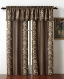 A splash of medallion embroidery cascades along the borders of the Garwood window panel. This combination of vintage-inspired detailing and shimmering color creates a refined look in any room. In addition, its convenient interlining makes for gorgeous draping and year-round energy efficiency. A splash of medallion embroidery cascades along the borders of the Garwood window panel. This combination of vintage-inspired detailing and shimmering color creates a refined look in any room. In addition, its convenient interlining makes for gorgeous draping and year-round energy efficiency.