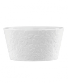 Darling florals are intricately sculpted in this white porcelain candy bowl for a clean, beautiful way to present your most delectable treats. From Lenox. Qualifies for Rebate Darling florals are intricately sculpted in this white porcelain candy bowl for a clean, beautiful way to present your most delectable treats. From Lenox. Qualifies for Rebate