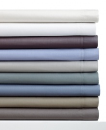 Pure indulgence. Featuring soft, 300 thread count combed cotton sateen with double-stitch hem detail on the flat sheet and pillowcases, this Calvin Klein sheet set is a luxury you'll look forward to night after night. Pure indulgence. Featuring soft, 300 thread count combed cotton sateen with double-stitch hem detail on the flat sheet and pillowcases, this Calvin Klein sheet set is a luxury you'll look forward to night after night.