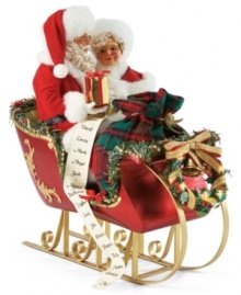 He's making a list and checking it twice! This festive figurine captures the age-old tradition of sitting on Santa's lap and telling him what gifts you want for Christmas. He's making a list and checking it twice! This festive figurine captures the age-old tradition of sitting on Santa's lap and telling him what gifts you want for Christmas.