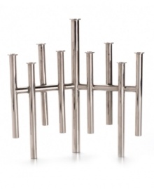 Celebrate for more than eight days with the Skyline menorah by Jonathan Adler. Polished nickel updates the traditional Hanukkah candle holder for a look of year-round cool. Celebrate for more than eight days with the Skyline menorah by Jonathan Adler. Polished nickel updates the traditional Hanukkah candle holder for a look of year-round cool.