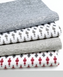 Casual and sophisticated, the Heathered Grey sheet set presents a faded look in ultra-soft cotton. Pair with any Bar III comforter or duvet cover to make your own cozy statement. Casual and sophisticated, the Heathered Grey sheet set presents a faded look in ultra-soft cotton. Pair with any Bar III comforter or duvet cover to make your own cozy statement.