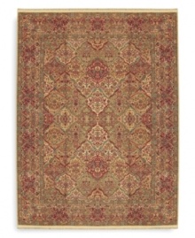 Beaming with beauty, as if it had been buffed by the Sultan's slipper. The elaborate designs of this Empress Kirman rug has been inspired by museum-quality pieces of the Orient. It is artfully woven though the back with specially dyed, premium wool for clarity of color and detail and then Luster-Washed(tm) for a beautiful sheen.