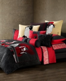 Complete your Geisha bed from Natori with this bedskirt, featuring a vivid red Obi pattern in a jacquard weave. Complete your Geisha bed from Natori with this bedskirt, featuring a vivid red Obi pattern in a jacquard weave.