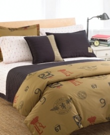 Featuring an allover print of numbers, winged crests and more Lauren Ralph Lauren emblems, the Rawley comforter makes over your bed in rugged military style and soft, 100% cotton luxury. Featuring an allover print of numbers, winged crests and more Lauren Ralph Lauren emblems, the Rawley comforter makes over your bed in rugged military style and soft, 100% cotton luxury.