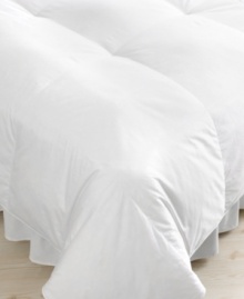 Sleep serenely with this plush, oversized down comforter from Sealy®, featuring a smooth 400-thread count cotton sateen cover and true baffle box construction that keeps fill even and secure. Sleep serenely with this plush, oversized down comforter from Sealy®, featuring a smooth 400-thread count cotton sateen cover and true baffle box construction that keeps fill even and secure.