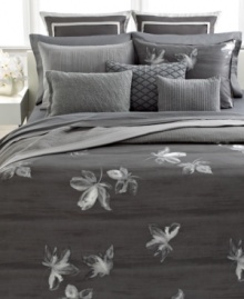 This Vera Wang Charcoal Flower sham provides an extra layer of comfort on your bed with an ultra-soft quilted texture. Envelope closure. This Vera Wang Charcoal Flower sham provides an extra layer of comfort on your bed with an ultra-soft quilted texture. Envelope closure.