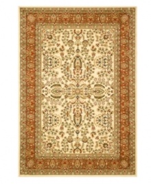 Capturing the intricacies of ancient Persian designs, the Lyndhurst area rug presents an updated version in classic rust over rich ivory. Made with the finest fibers in a supremely soft low pile for the modern home. Capturing the intricacies of ancient Persian designs, the Lyndhurst area rug presents an updated version in classic rust over rich ivory. Made with the finest fibers in a supremely soft low pile for the modern home.