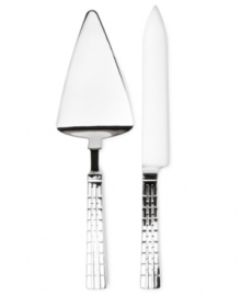 Bring personal style and modern polish to the dessert course with the Watchband cake knife and server from Lauren Ralph Lauren. Streamlined handles crafted in best-quality stainless steel feature a subtle arch and engraved grid design inspired by the classic timekeeper. Bring personal style and modern polish to the dessert course with the Watchband cake knife and server from Lauren Ralph Lauren. Streamlined handles crafted in best-quality stainless steel feature a subtle arch and engraved grid design inspired by the classic timekeeper.