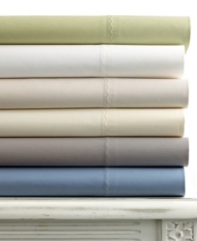 Dream in comfort. Martha Stewart Collection offers luxe 300-thread count cotton sateen sheeting for your bed, featuring a decidedly soft hand and stylish embroidery along the hem for a touch of elegance. An array of colors coordinate with all Martha Stewart Collection bedding and quilts. Also features a wrinkle resistant finish. Dream in comfort. Martha Stewart Collection offers luxe 300-thread count cotton sateen sheeting for your bed, featuring a decidedly soft hand and stylish embroidery along the hem for a touch of elegance. An array of colors coordinate with all Martha Stewart Collection bedding and quilts. Also features a wrinkle resistant finish.
