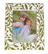 Silhouetted vines unfurl in green on the softly frosted Botanical Boutique picture frame, bringing a fresh hint of the outdoors to to casual interiors. From Lenox. Qualifies for Rebate