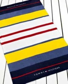 Classic stripes never go out of style, so grab your totally chic Natutical Stripe beach towel from Tommy Hilfiger and jet off to the beach. Finished with the signature Tommy Hilfiger logo at each end. Classic stripes never go out of style, so grab your totally chic Natutical Stripe beach towel from Tommy Hilfiger and jet off to the beach. Finished with the signature Tommy Hilfiger logo at each end.