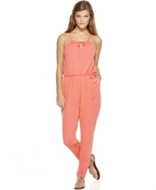 Planet Gold elevates slouchy style to trend-right heights with this harem pants jumpsuit! Pairs perfectly with cute sandals for a look that flaunts the two big C's: comfy and chic! Planet Gold elevates slouchy style to trend-right heights with this harem pants jumpsuit! Pairs perfectly with cute sandals for a look that flaunts the two big C's: comfy and chic!