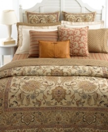 Featuring muted stripes of bronze, terra cotta and cream in pure cotton, the Northern Cape bedskirt by Lauren Ralph Lauren finishes the bed with timeless elegance. Featuring muted stripes of bronze, terra cotta and cream in pure cotton, the Northern Cape bedskirt by Lauren Ralph Lauren finishes the bed with timeless elegance.