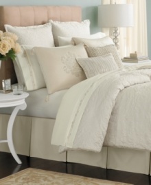 Elegant sanctuary. Intricate quilted details create a lush landscape in this ornate Marble Mist comforter set from Martha Stewart Collection. Soothing hues finish the set for a completely relaxing retreat. Elegant sanctuary. Intricate quilted details create a lush landscape in this ornate Marble Mist comforter set from Martha Stewart Collection. Soothing hues finish the set for a completely relaxing retreat.