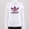 The classic adidas Trefoil Tee features the iconic Trefoil in a sporty, shaped feminine fit diplayed in bold color.