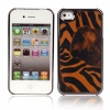 Bear Leopard Grain with Silver Frame Hard Plastic Case for iPhone 4/4S. Christmas Shopping, 4% off plus free Christmas Stocking and Christmas Hat!