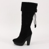 Cuffed styling highlights these boots from Bamboo. The Brandice Cuffed Boots are finished with a soft upper and a classic round toe.